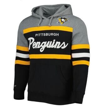 Pittsburgh Penquins Mitchell and Ness Hoodie Men Sz M Hockey NHL Fans